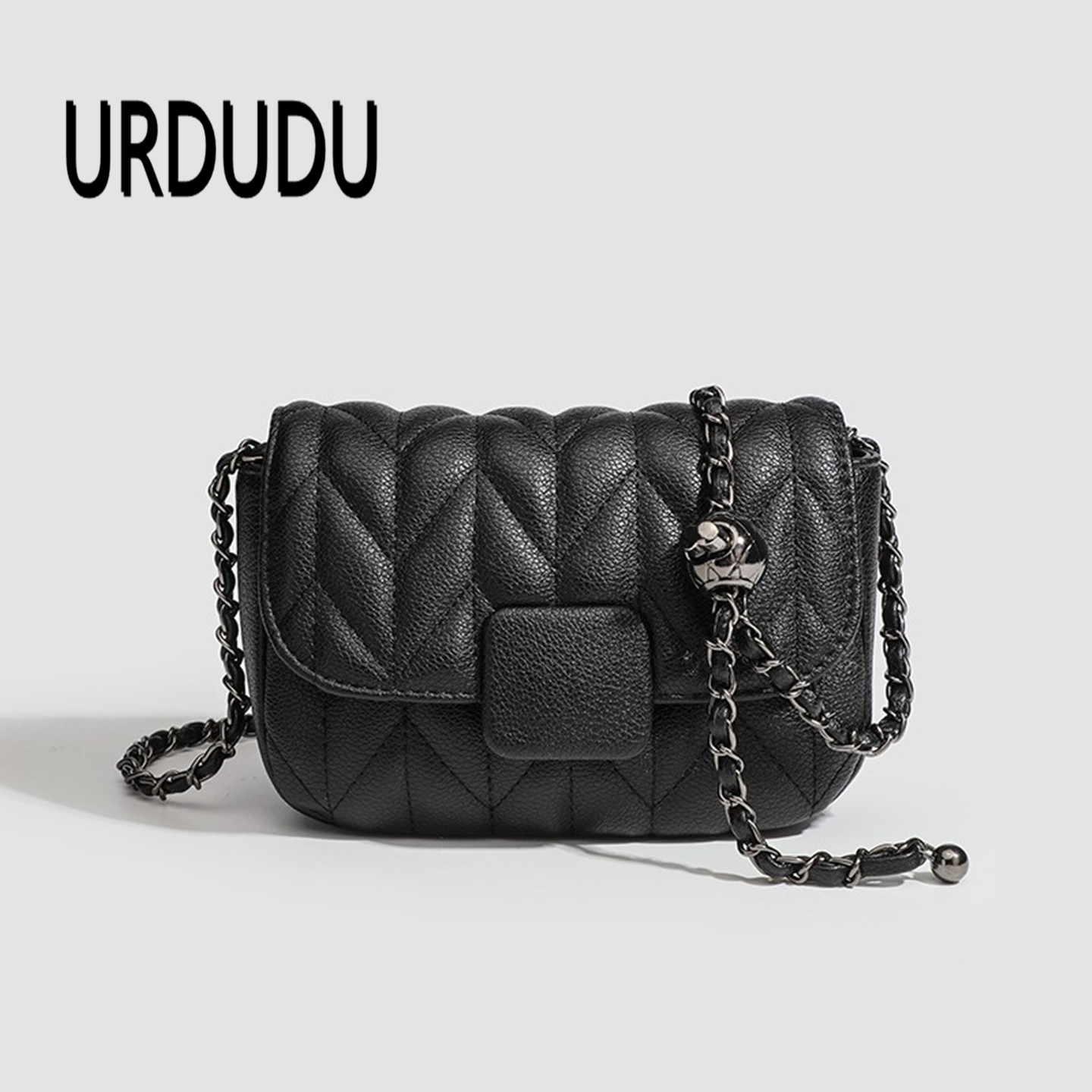 Women'S Young Bags - URDUDU ファッショナブルなミニチェーンクロスボディバッグ レディースバッグ ダイヤモンドグリッドデザイン ソフトレザーショルダーバッグ 若い女性向け