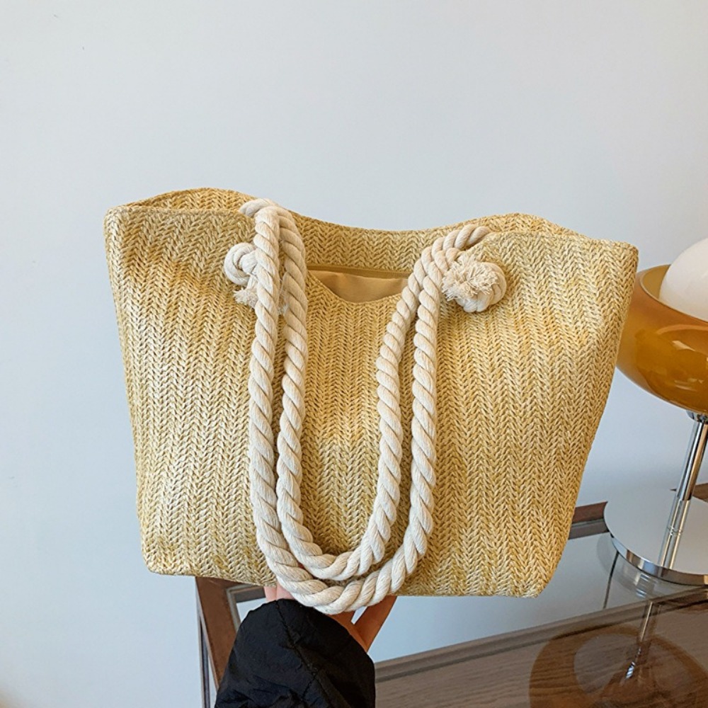 Women'S Raffia Bags - 新作サマービーチトートバッグ 大容量ラフィアボヘミアンショルダーバッグ 手作り織りバッグ レディース