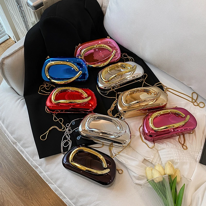 ゴールド閉鎖ボックスクラッチバッグ女性イブニングウェディング - Women Bags 2026 Trends のレビューと価格